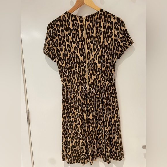 Kate Spade Leopard Print Short Sleeve Fit-and-Flare Dress – Chic, and Timeless - Picture 2 of 5